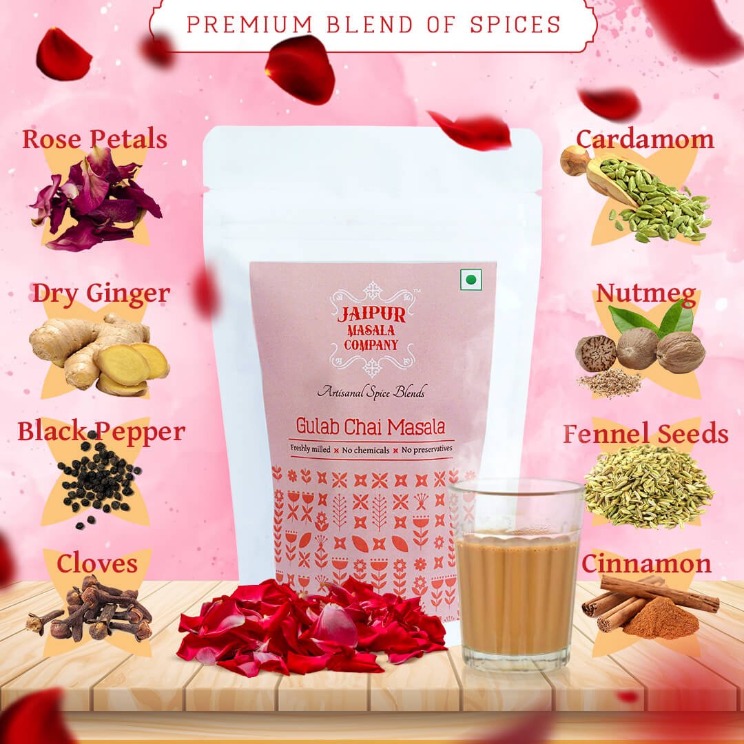 Combo Pack - Kesar Chai Masala & Gulab Chai Masala - Jaipur Masala Company