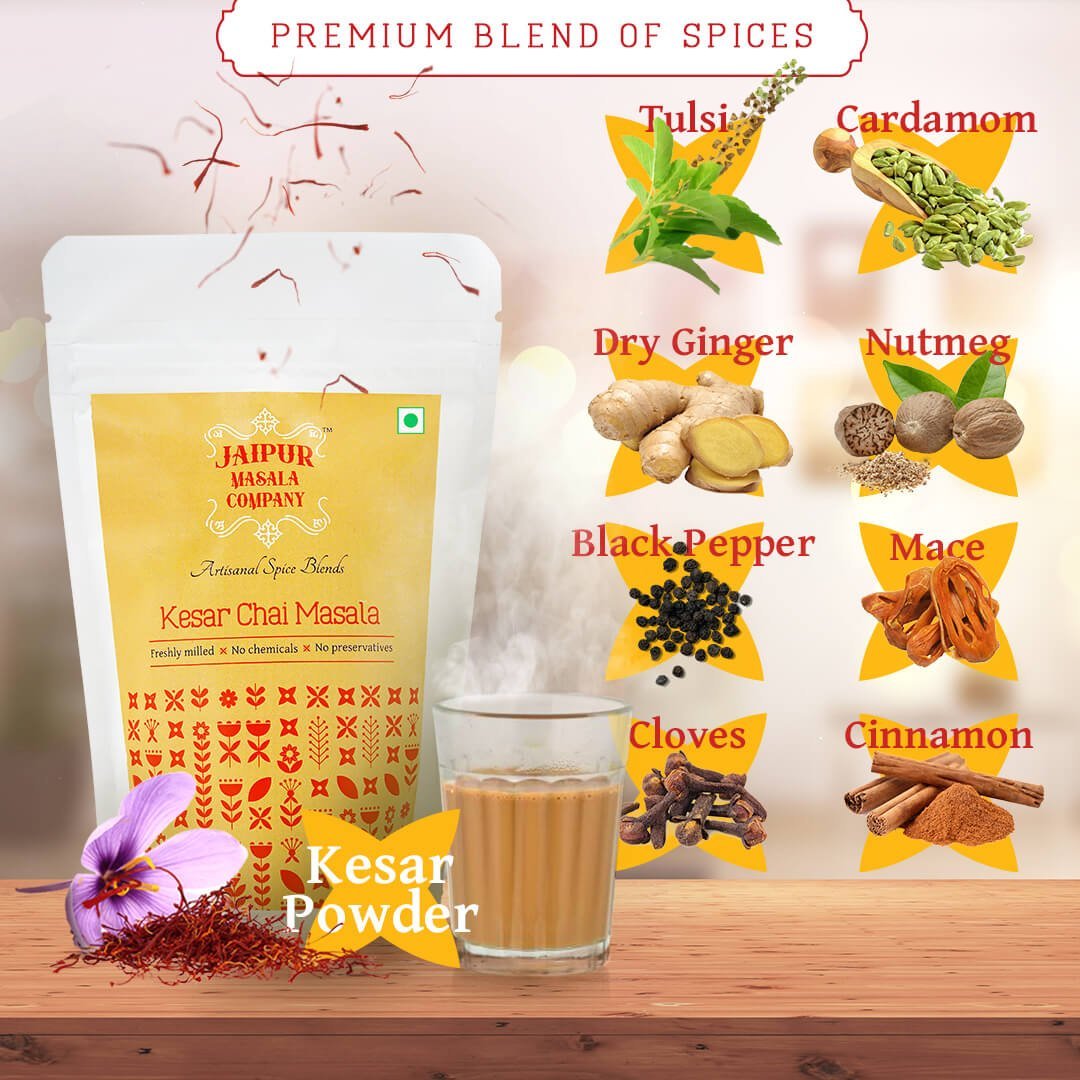 Combo Pack - Kesar Chai Masala & Gulab Chai Masala - Jaipur Masala Company