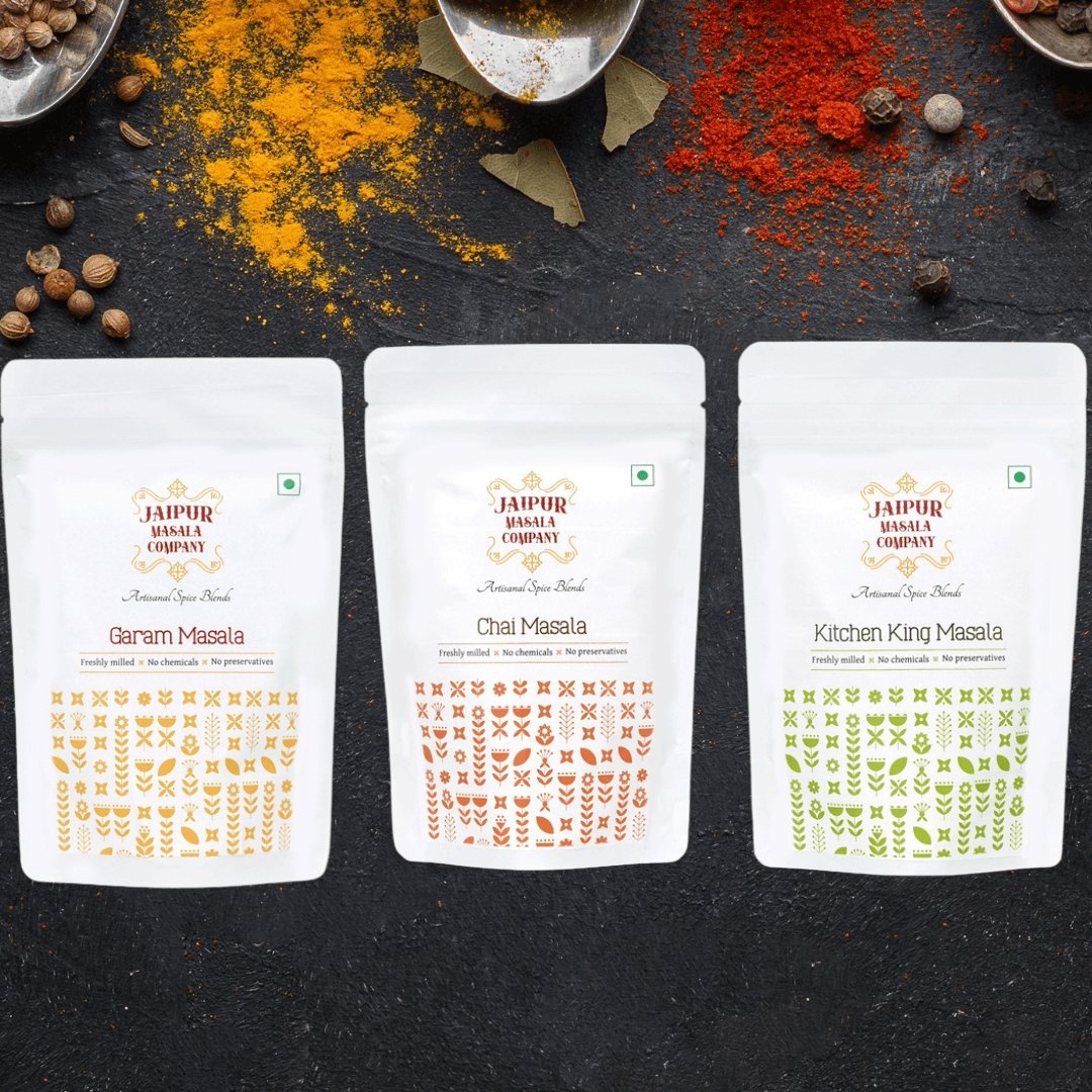 Combo Pack - Chai Masala, Garam Masala & Kitchen King Masala - Jaipur Masala Company