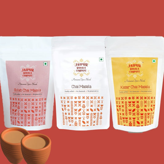 Combo Pack - Chai Masala, Kesar Chai Masala & Gulab Chai Masala - Jaipur Masala Company